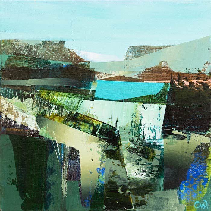 Abstract landscape painting by Celia Wilkinson