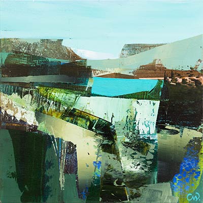 Abstract landscape painting by Celia Wilkinson