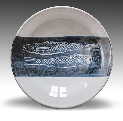 Fish motif plate by Molly Attrill