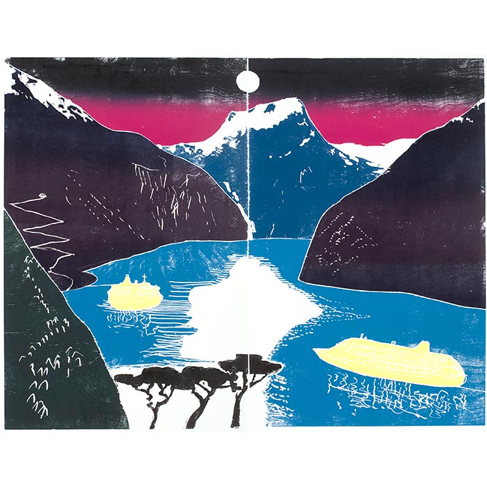 skyways rollercoaster  print in vibrant colours